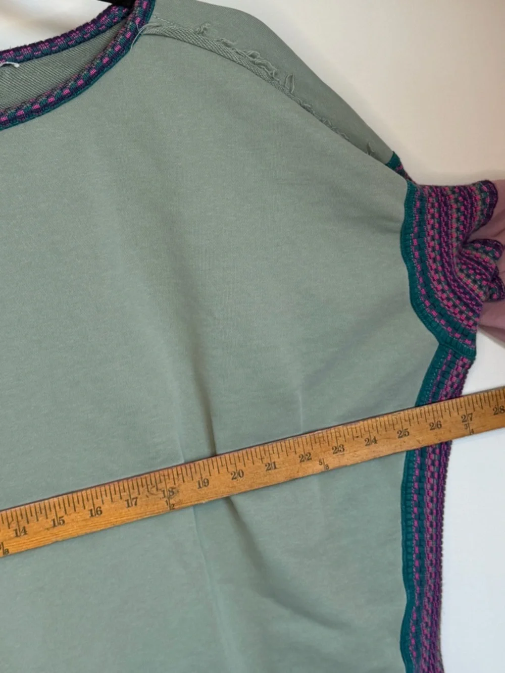 Natural Life Sweatshirt Knit Trim L / XL Sage, Purple Sweater Pullover - Picture 7 of 7